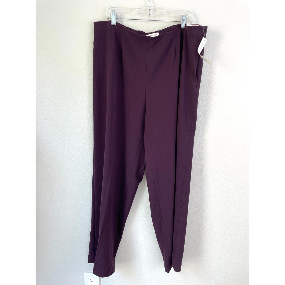 NEW $64 Coldwater Creek Plus 22W Purple Holly Fit Dress Pants Straight Leg Work